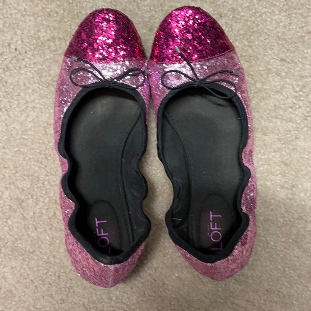 Loft pink sparkly flats